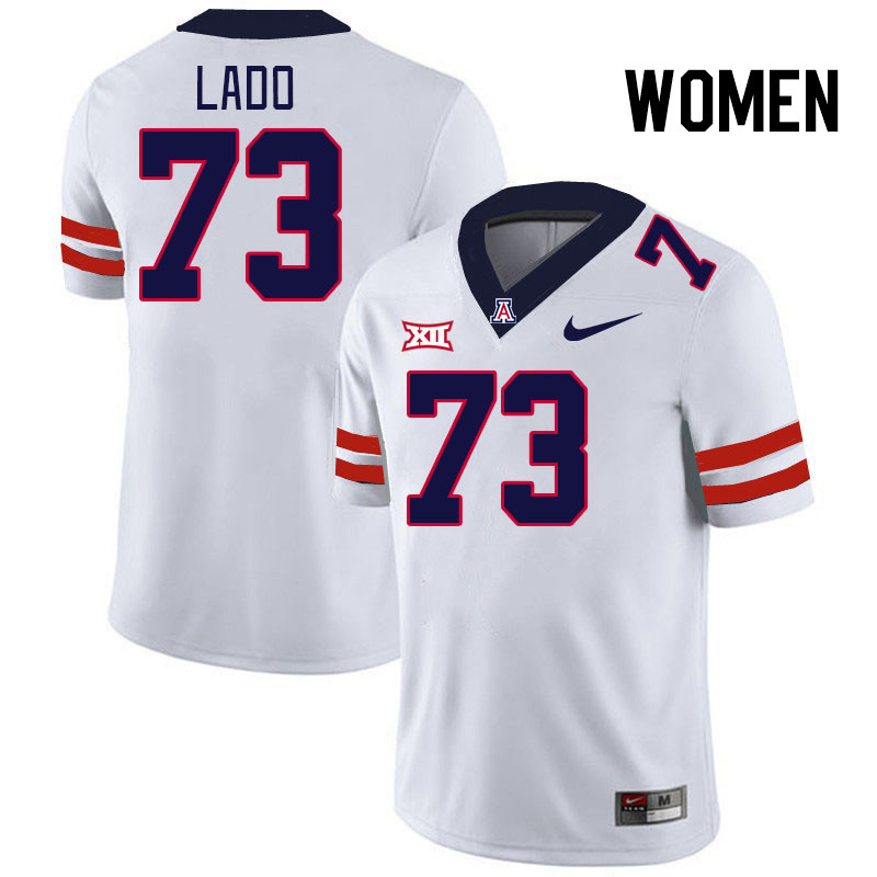Women #73 Matthew Lado Arizona Wildcats Big 12 Conference College Football Jerseys Stitched-White